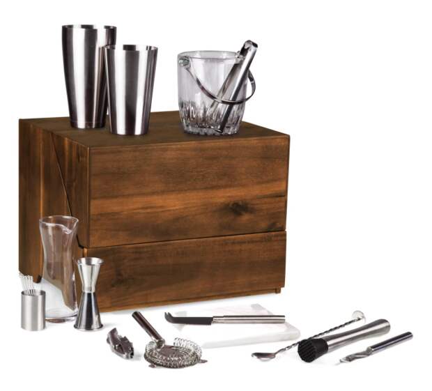 Legacy Madison Acacia Table-Top Bar Set at Huckberry