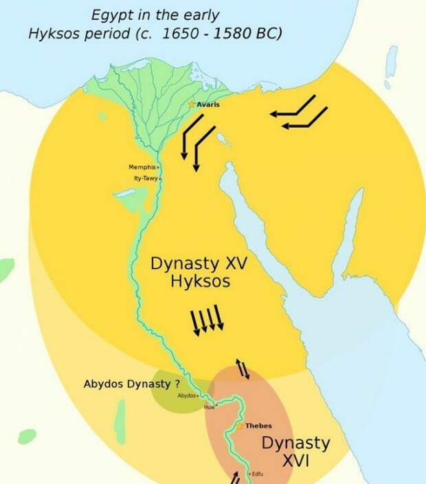 Карта древнего Египта эпохи второго промежуточного периода археология, древний египет, интересно, история, наука