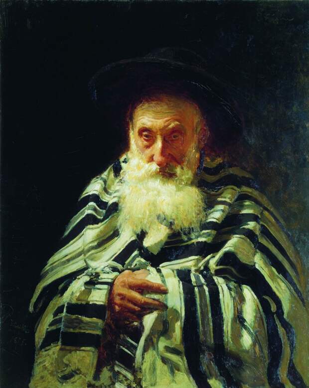 Репин И.. Еврей на молитве. 1875