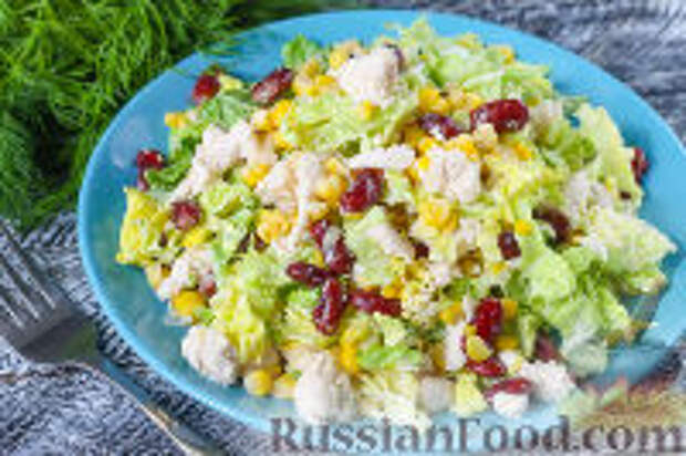Фото к рецепту: Салат с курицей и красной фасолью