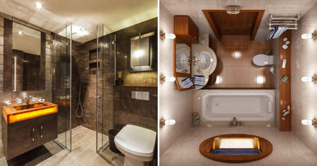 Восхитительные идеи по обустройству небольшой ванной комнаты в современном стиле. 