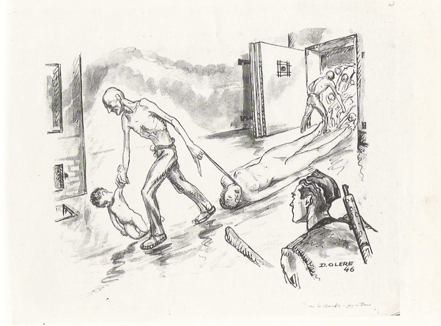 Давид Олер Перетаскивание трупов из газовой камеры крематория III к лифту. 1946