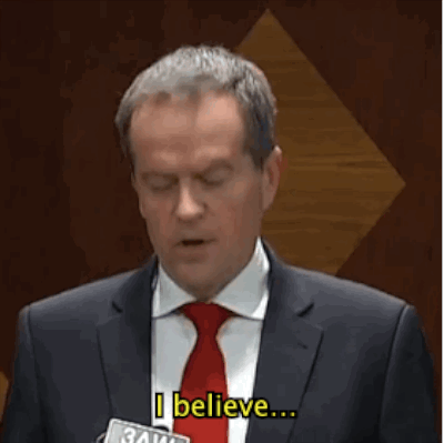 If there's one meme that follows around Labor leader Bill Shorten it's this snappy gif from a Melbourne press conference.