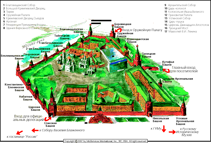 План кремлевских башен