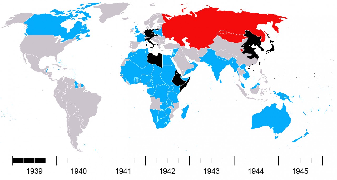 Карта мира в 1945