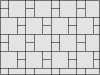 Чередование рядов плитки с прямоугольными встаками - вариант 2
